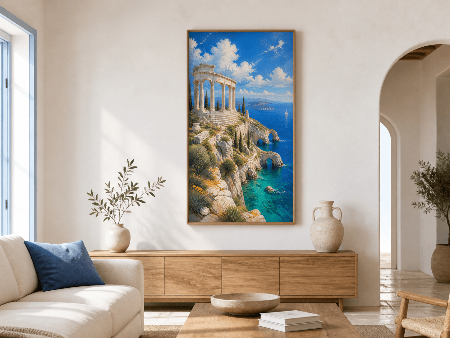 Aegean Headland Sanctuary displayed in a styled home interior