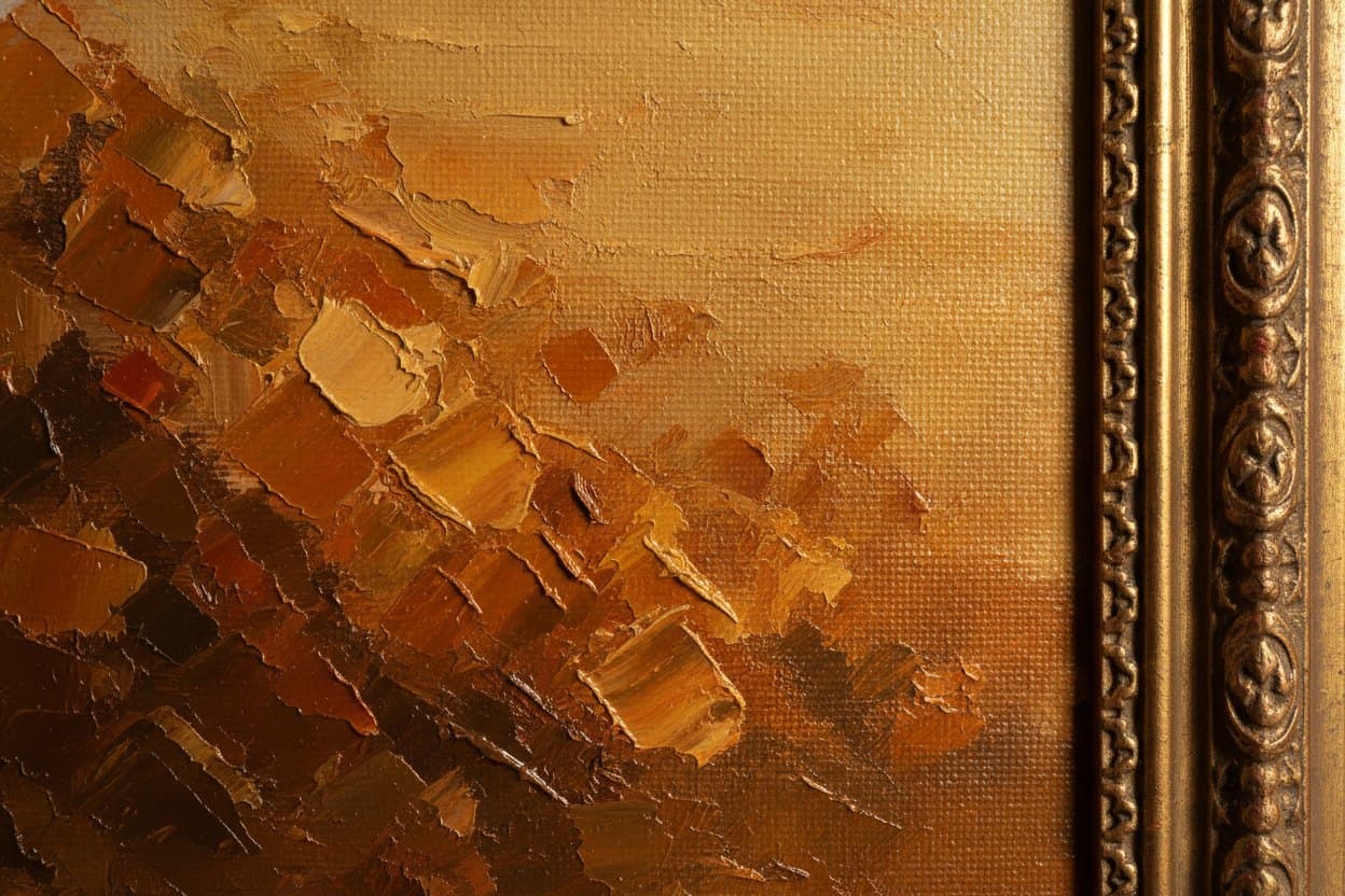 Close-up of finished canvas corner