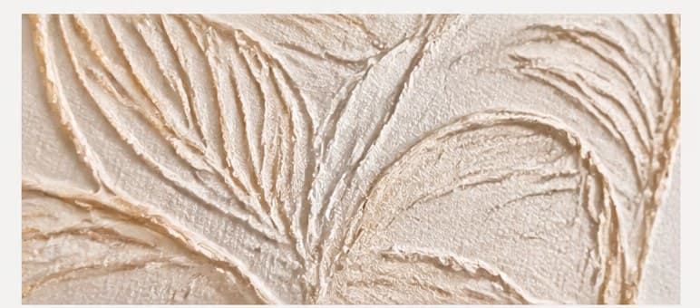 Brushstroke relief — close-up of raised UV-relief brushwork on a Canvasly painting